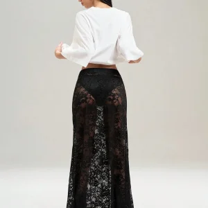High Waist Lace Pencil Skirt - Street Style Edge-2025-(Women's S-XXL)-[MAV]