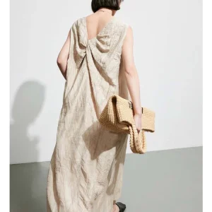 Crinkled Linen Shift Dress - Relaxed Fit Sack Dress-2025-[MAV]