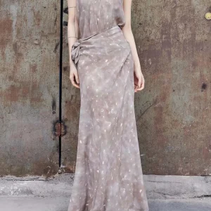 Silk Charmeuse Wrap Dress - Luxe Tea Length Gown-2025-[MAV]