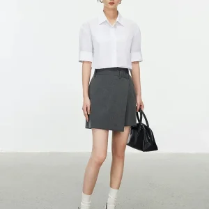 Asymmetric Hem A-Line Skirt - Modern Office Pencil Skirt-2025-[MAV]