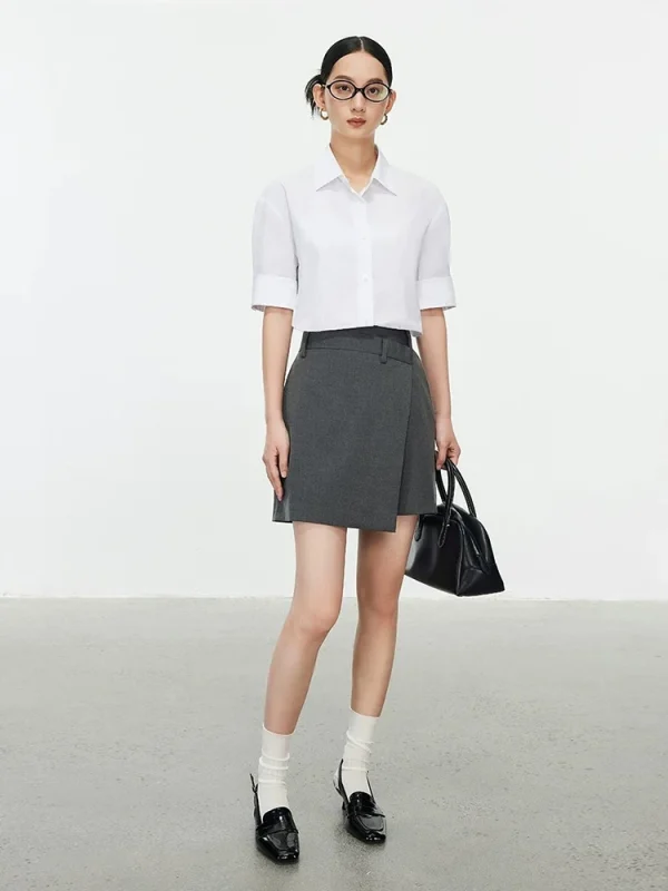Asymmetric Hem A-Line Skirt - Modern Office Pencil Skirt-2025-[MAV]