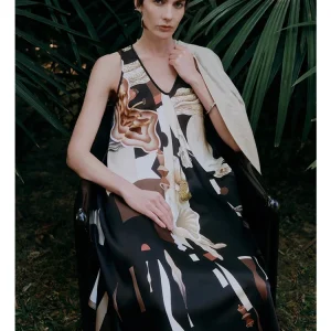 Artist Print Slip Dress - Gallery Opening Dress-2025-[MAV]