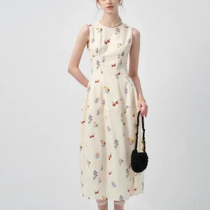 Cherry Print Tank Dress - Casual Summer Dress-2025-[MAV]