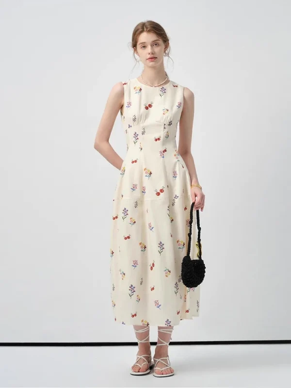 Cherry Print Tank Dress - Casual Summer Dress-2025-[MAV]