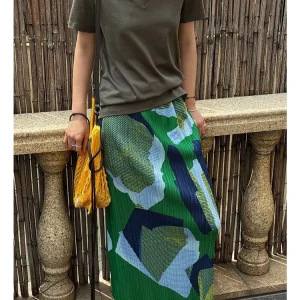 Vintage Inspired Pleated Skirt - High Waist Pencil Skirt-2025-[MAV]