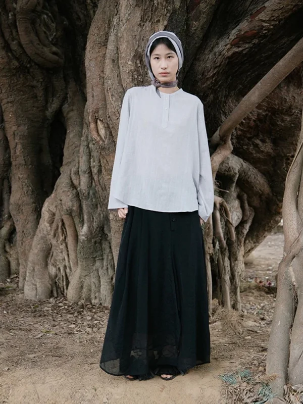 Architectural A-Line Skirt - Structured Wide-Leg Skirt-2025-[MAV]