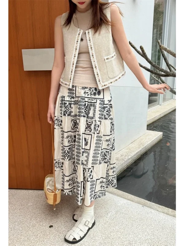 Ethnic Embroidered Skirt - Folk Art Inspired Skirt-2025-[MAV]
