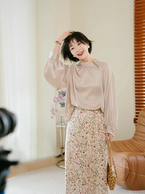 Floral Mermaid Skirt - Feminine Fit & Flare Skirt-2025-[MAV]