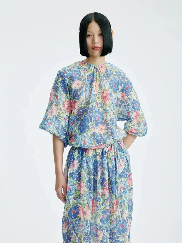 Floral Embroidered Peplum Set - Matching Top & Skirt-2025-[MAV]