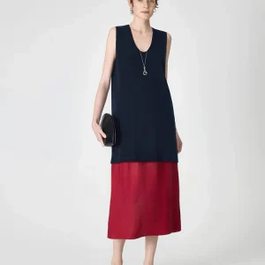 Satin Waistband Skirt - Glamorous Midi Skirt-2025-[MAV]