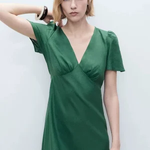 French Linen Wrap Dress - Beach Cover Up Dress-2025-[MAV]