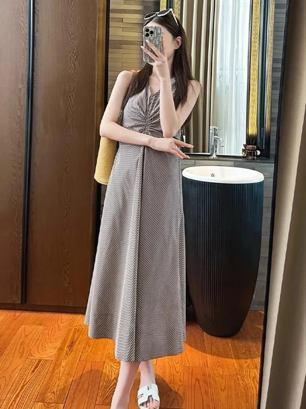 Breton Striped Shirt Dress - Relaxed Fit Shirtwaist Dress-2025-[MAV]