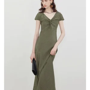 Deconstructed Twist Detail Dress - Oversized Silhouette Dress-2025-[MAV]