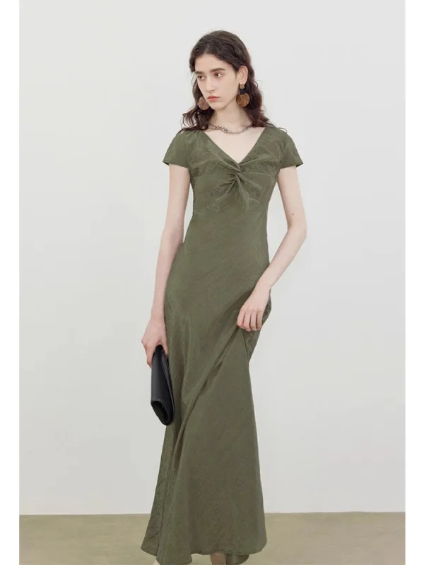 Deconstructed Twist Detail Dress - Oversized Silhouette Dress-2025-[MAV]