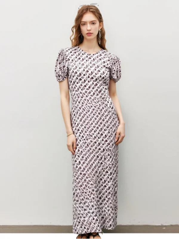 French Ruffle Sleeve Dress - Fitted Midi Dress-2025-[MAV]