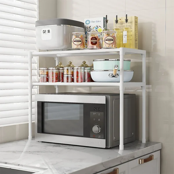 Japanese minimalism Two-Tier Kitchen Shelf (48cm H) - Steel&PP