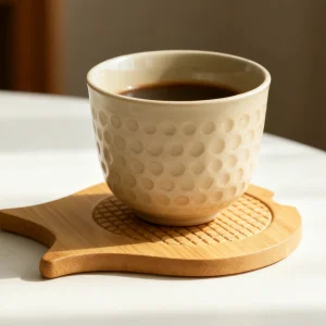 Japanese Bamboo Wooden-oaster - Minimalist Fish Heat-Resistant Drink Mat for Tea &-offee-ups - MAV