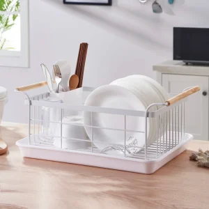 Dish Rack - Steel + Wood