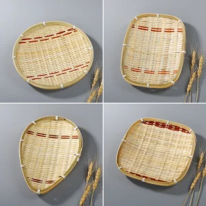 Handwoven Rattan Fruit Basket – Natural Eco-Friendly Kitchen Decor