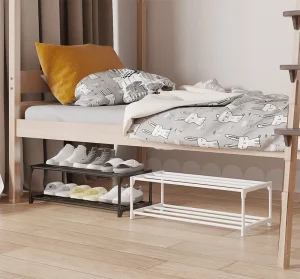 Minimalism Two-Tier Shoe Rack (21cm H) - Steel&PP