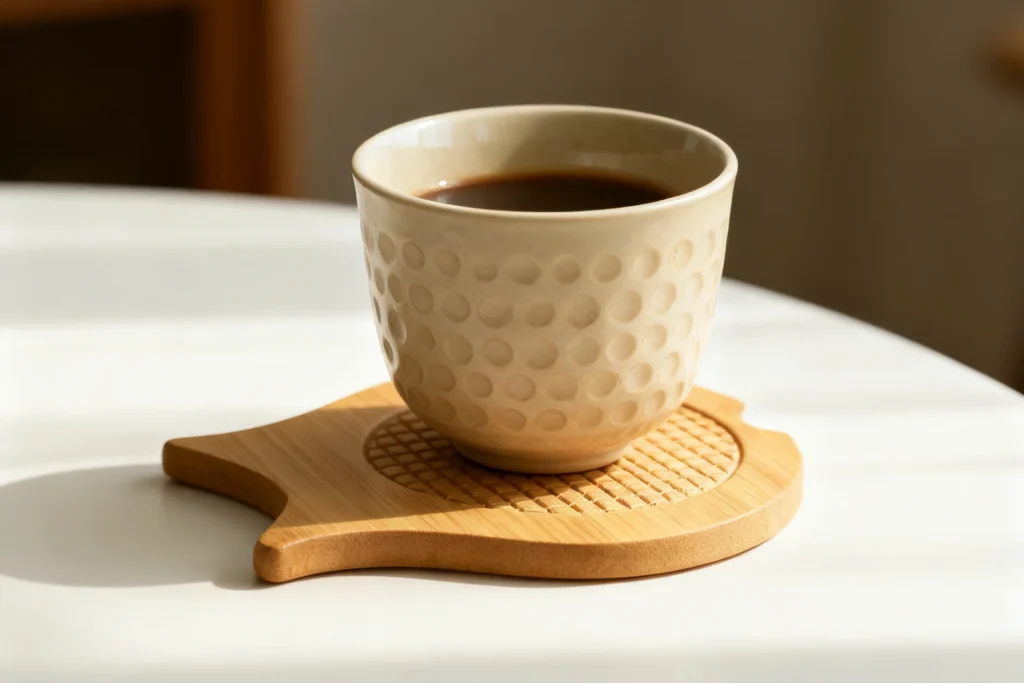 Home 15 Japanese Bamboo Wooden-oaster - Minimalist Fish Heat-Resistant Drink Mat for Tea Coffee Cups