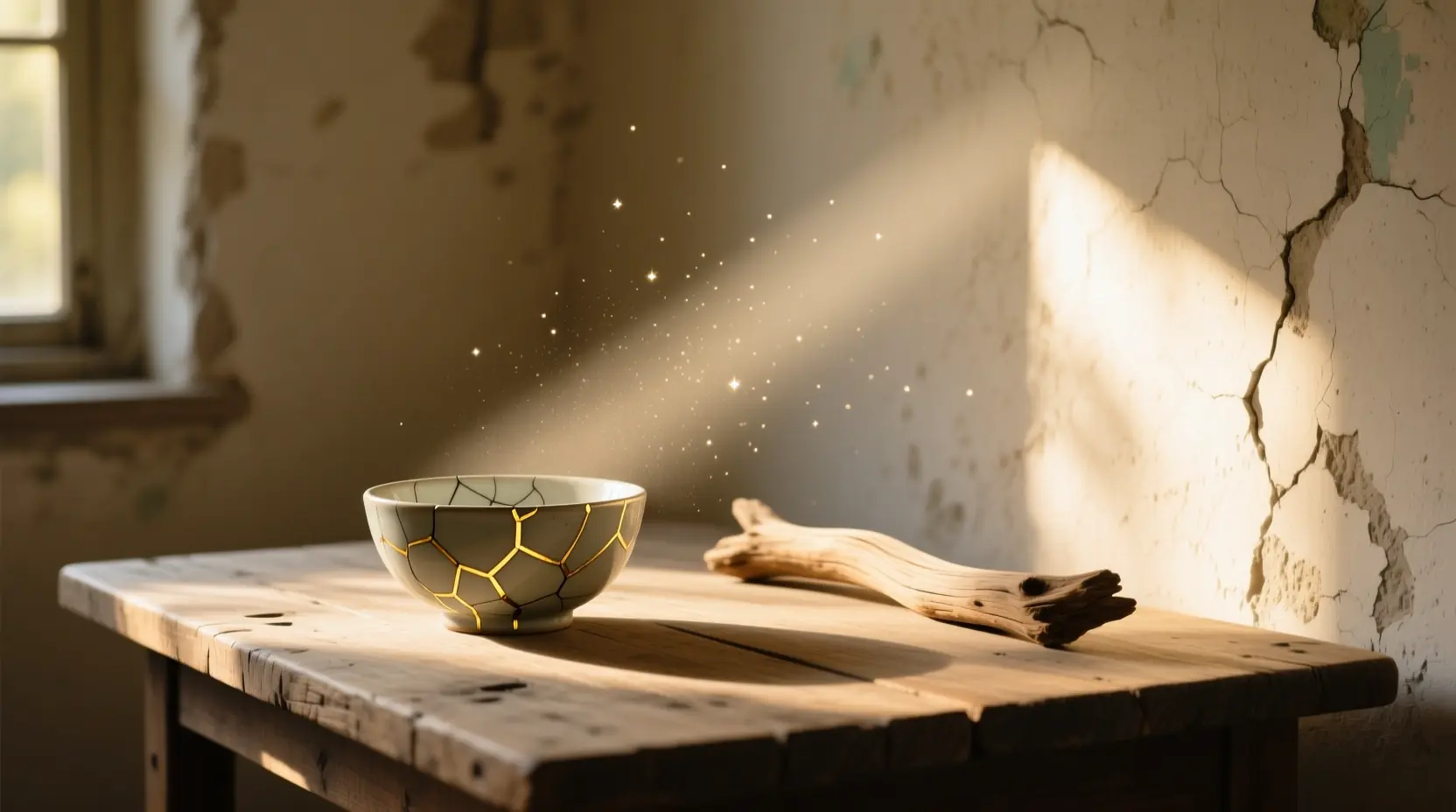 Where the Light Gets In: A Whisper of Worn Wood and Weathered Stone 1 featured image